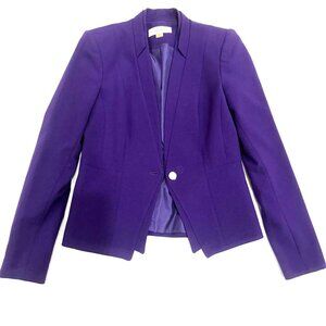 Calvin Klein Womens 2 Dark Purple Long Sleeve Blazer Jacket